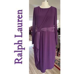 Ralph Lauren long sleeve purple dress NWT Size 12